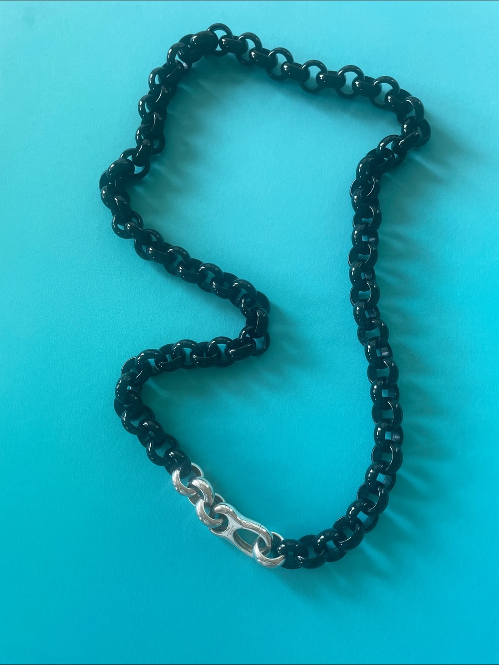 Tiffany & Co. Paloma Picasso black resin necklace with 925 clasp.  Approx. 33.5”